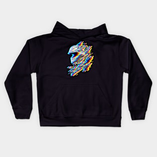 Racing helmet glitch color Kids Hoodie